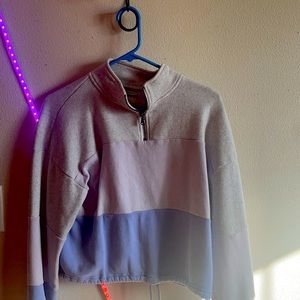 Half zip crop-top hoodie